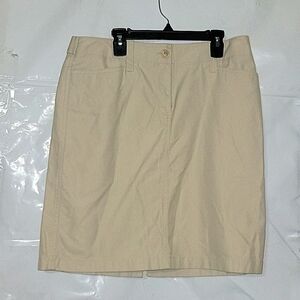 ANN TAYLOR Cotton Blend Beige Skirt Sz 6 Breathable Outdoor‎ Spring Lightweight